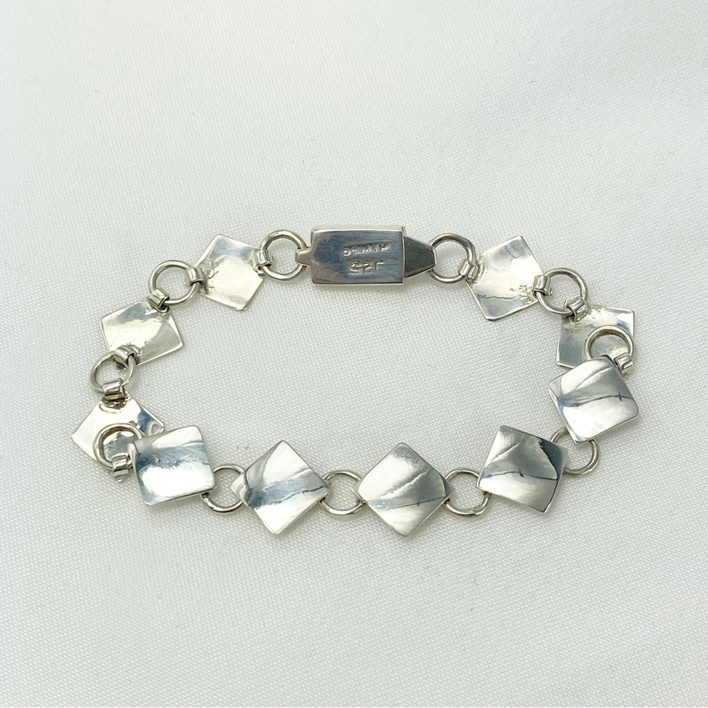 NWOT 925 Silver Diamond Shape Bracelet 7” - Picture 2 of 4